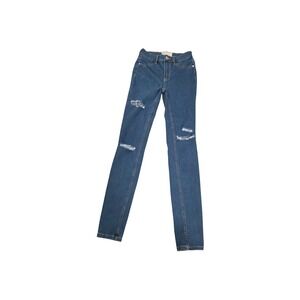 Free People Womens Distressed Ripped Skinny Jeans Blue‎ Denim Size 24R